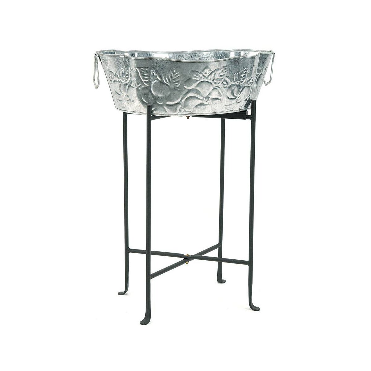 23"Square Wrought Iron Folding Multi Purpose Floor Stand - Achla Designs: No Assembly, 1 Year Warranty - thumbnail 2