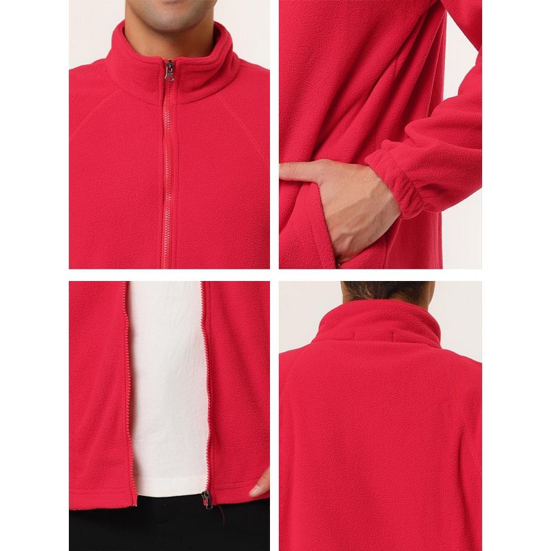 Lars Amadeus Men's Full-Zip Fleece Jacket Long Sleeves Soft Stand Collar Winter Coat, 5 of 6
