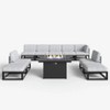 LayinSun 10-Piece Large Outdoor Modular L-Shaped Sectional Set with Propane Fire Pit Table - 2 of 4