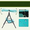 DSVIMOY 3-Person Porch Swing with Stand, Outdoor Swing with Adjustable Tilt Canopy and Comfortable Swing Bench-Style Seat, Green, 67.75"*43.25"*60.25" - 4 of 4
