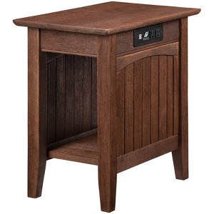 AFI Nantucket Solid Wood Charger End Table in Burnt Amber - 1 of 4
