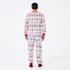 Family Christmas Pajamas All Over Reindeer Print Long-sleeve with Christmas Socks (SGS Certied Safety) Red+White - 3 of 4