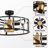 Parrot Uncle 26.7" Matte Black Indoor Modern Caged Crystal Ceiling Fan, Modern - 3 of 4