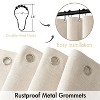 Aoibox Scalloped Shower Curtain with Black Border, Linen Textured, Waterproof, Heavy Duty, Includes 12 Metal Hooks for Bathroom or Hotel Bathtub - 3 of 4