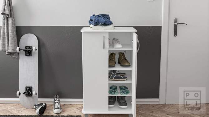 Aria 4 Shelf Storage Cabinet White - Polifurniture, 2 of 14, play video