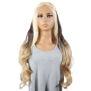 Unique Bargains Women's Halloween Big Wavy Hair Extensions High Temperature Fiber Gradient Gold Tone 1 Pc - 1 of 3