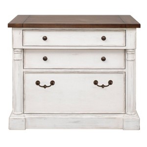 Durham File Cabinet White - Martin Furniture: Wood Lateral Storage, 3 Drawers, No Assembly Required - 1 of 4