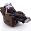 GlasFlength Accent Recliner Chairs, Wide Recliner, Adjustable Single Recliner Chair, for Living Room, Bedroom, Apartment, Brown, 34.3"*36.6"*42.1" - 2 of 4