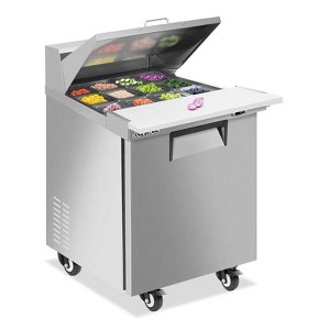Winado 28 in. 7.1 Cu.Ft. 320W 115V Silver Refrigerated Salad Sandwich Prep Table - 1 of 4