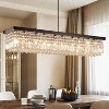 Siljoy Rectangle K9 Crystal Chandelier, Contemporary Pendant Light Fixture, Height Adjustable for Dining Room Kitchen Island - 2 of 4