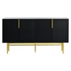 Modern Elegant 4-door Sideboard Gold Metal Handle Buffet Cabinet for Dining Room - 3 of 4