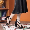 Allegra K Women's Crisscross Ankle Strap Chunky Heel Sandals - 2 of 4