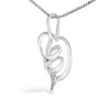 Haus of Brilliance 10K White Gold Diamond Accent Diamond Swirl Open Heart Pendant Necklace - 3 of 4