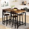 Hooseng 5-Piece Counter Height Dining Room Table and Chairs Set, Industrail Style Bar Table Set with MDF Top and Metal Frame, Dining Table Set for 4 - 3 of 4