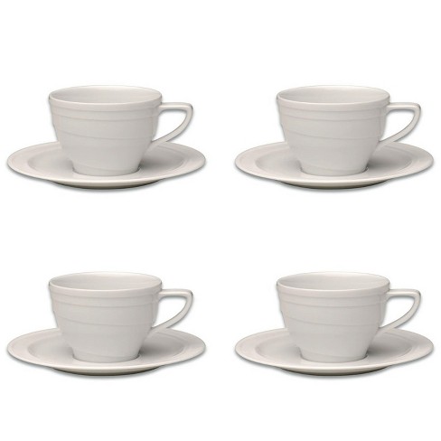 BergHOFF 4Pc Essentials Porcelain Cup 6 oz., and Saucer