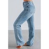 Women's Mid Rise Side Panel Straight Jeans - RISEN - 2 of 4