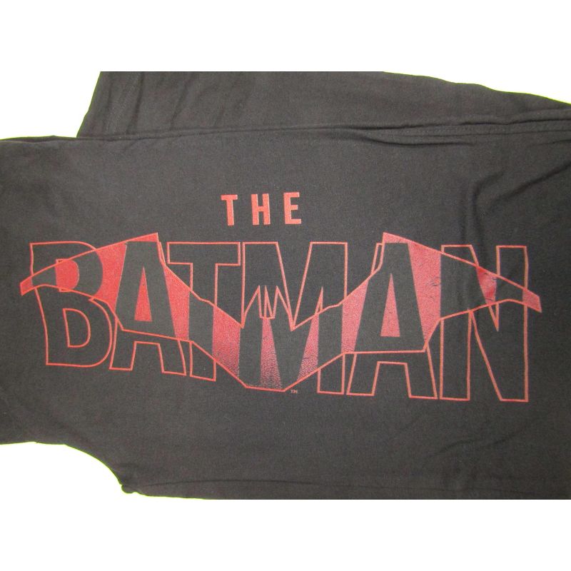 The Batman Movie Red Logo Men's Black Drawstring Sleep Pajama Pants, 2 of 3