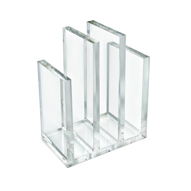 Azar Displays Clear Acrylic Bookend and Desk File Sorter, Thick Acrylic, 2 Pack, 3 of 9