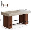 Tribesigns 63" Bar Table, Industrial Counter Height Pub Dining Table, Rectangular Home Bar Unit with Metal Footrest for Dining Room - 2 of 4