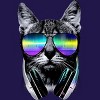 Junior's Design By Humans Music Lover Cat By clingcling T-Shirt - 2 of 3