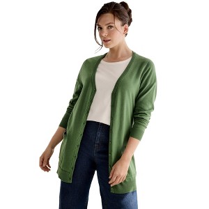 ellos Plus Size Boyfriend Cardigan - 1 of 4