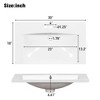 30 Inch Vanity Sink Top, Rectangular Resin Sink, With 3 Faucet Hole, Bathroom Vessel Sink, Home Bathroom Vanity Sink Top - 2 of 4