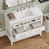 Vynxaria 36" Bathroom Vanities White Vanity with Ceramic Basin, Tip-Out Tray & Two Drawers 34"H - 3 of 4