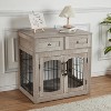 40" Heavy Duty Dog Crate Furniture - Dual-Door Pet Kennel Wooden Kennel End Table with 2 Storage Drawers, Indoor Pet House for Small/Medium/Large Dogs - 2 of 4