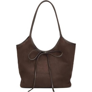 Vintage French Bow Tote Bag Large Capacity Hobo Bag Satchel Purse Chic Underarm Bag - 1 of 4