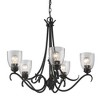 Golden Lighting Parrish 5-Light Chandelier in Matte Black with Seeded Glass - 2 of 4