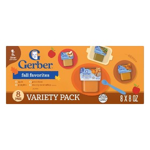 Gerber 2nd Foods Fall Favorites Baby Food, Variety Pack - 8ct - 64 oz - 1 of 4
