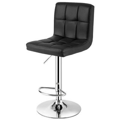 Tangkula Height Adjustable Swivel Bar Stool PU Leather Bistro Pub Chair W/Backrest