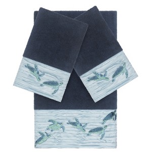 Linum Home Textiles 100% Turkish Cotton MIA Embellished Towel Set - 1 of 4