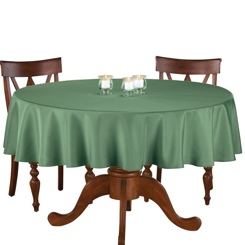 Collections Etc 70 Inch Round Solid Colored Tablecloth, 100% Durable Polyester, 1 of 4