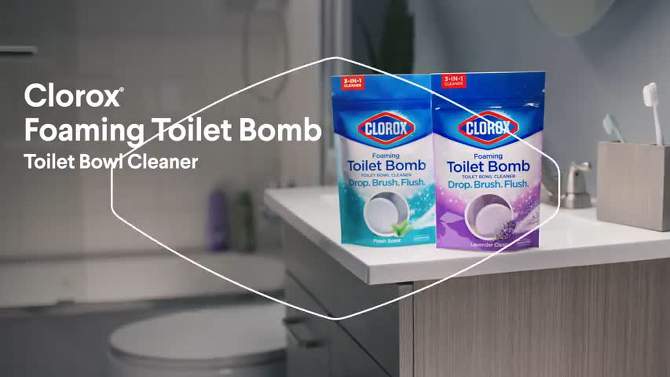 Clorox Lavender Clean Foaming Toilet Bomb Toilet Bowl Cleaner - 5ct, 2 of 17, play video