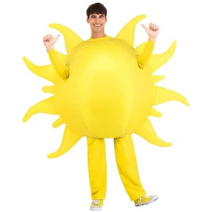 HalloweenCostumes.com One Size Fits Most Adult Sun Costume Sunshine Inflatable Costume Standard, Yellow - 1 of 4
