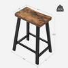 VASAGLE Bar Stools, Set of 2 Bar Chairs, Kitchen Breakfast Bar Stools with Footrest, 23.6 Inches High, Industrial, Rustic Brown and Black - 3 of 4