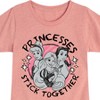 Girls' - Disney - Belle Rapunzel Cinderella Princesses Stick Together Fitted Short Sleeve Graphic T-Shirt - 2 of 4