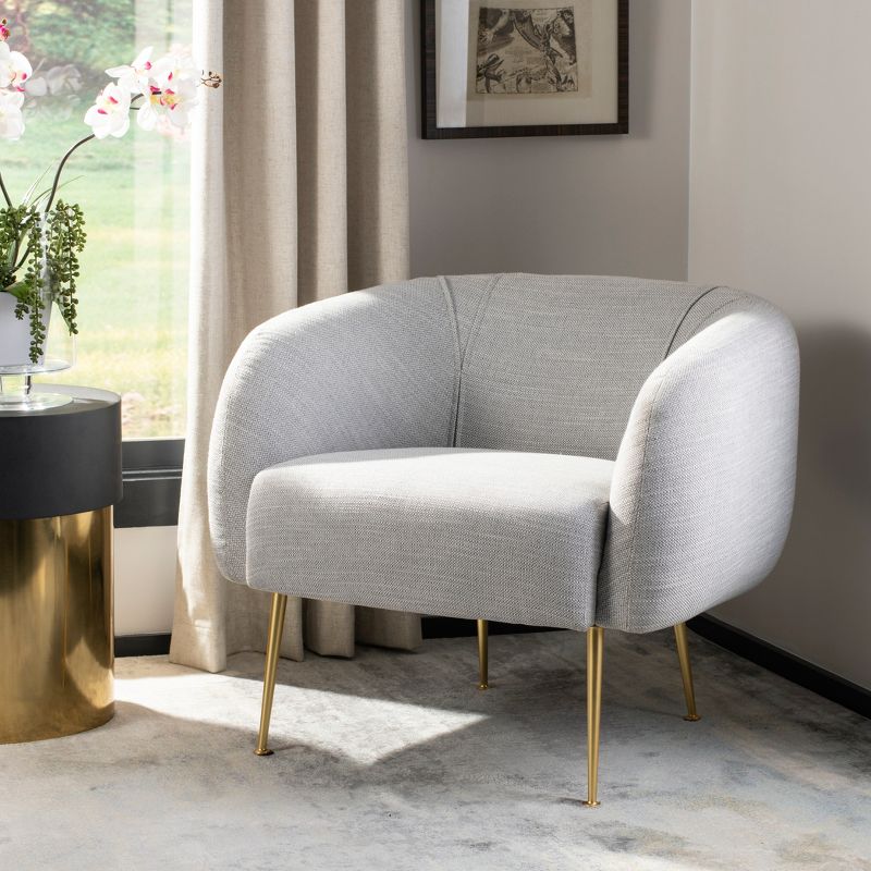 Alena Poly Blend Accent Chair - Light Grey - Safavieh., 2 of 10