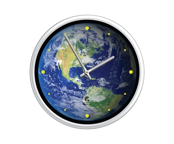Chicago Lighthouse 12.75"x12.75" Earth The Beautiful Slimline Frame Decorative Wall Clocks White