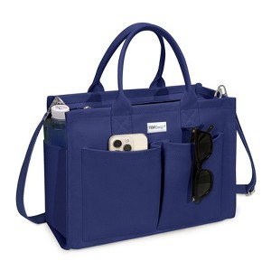 Generic Heavy-Duty Canvas Tote Bag for Women, Adjustable Crossbody Handbag with 9 Pockets - 1 of 4