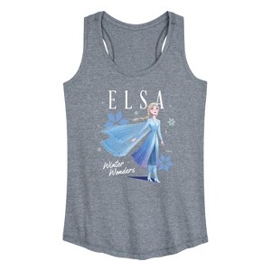 Women's - Frozen 2 - Elsa Winter Wonders Christmas Graphic Racerback Tank - 1 of 4