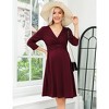 Clearlove Women's Casual 3/4 Sleeve A Line Ruffle Maternity Dress V Neck Ruched High Waist Belt Dress Midi Dress for Pregnant - 2 of 4