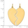 Black Bow Jewelry 14k Yellow Gold Heart Set of 2 Charm or Pendants, 26mm - 3 of 4