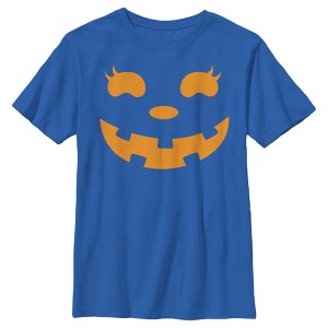 Boy's CHIN UP Halloween Jack o' Lantern Face T-Shirt - 1 of 4