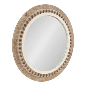 28" x 28" Maddigan Wood Framed Wall Mirror Rustic Brown/White - Kate & Laurel All Things Decor - 1 of 4