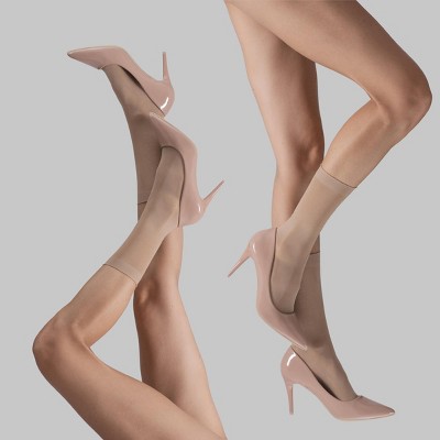 LECHERY Women's Lustrous Silky Shiny Sheer Dress Nylons Stockings Socks (2 Pairs)