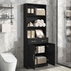 NicBex Modern Matte Finish Bathroom Storage Cabinet with 3 Shelves,2 Drawers&2 Doors,Tall Anti-Tipping Bathroom Cabinet - 2 of 4