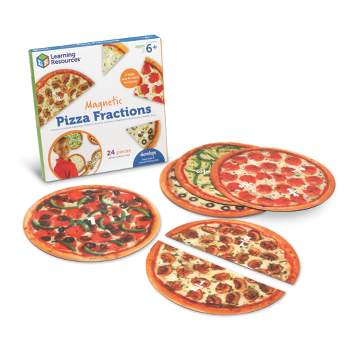 Learning Resources Magnetic Pizza Fractions, Fraction Games for Kids, 24 Pieces, Ages 6+