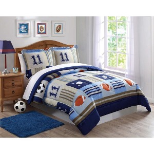 Denim and Khaki Sports Comforter Set - My World - 1 of 4